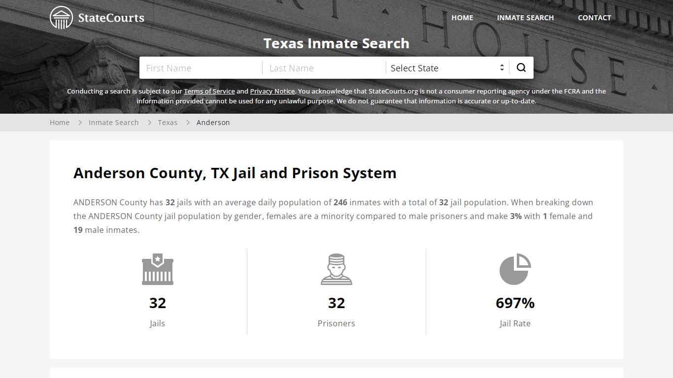 Anderson County, TX Inmate Search - StateCourts