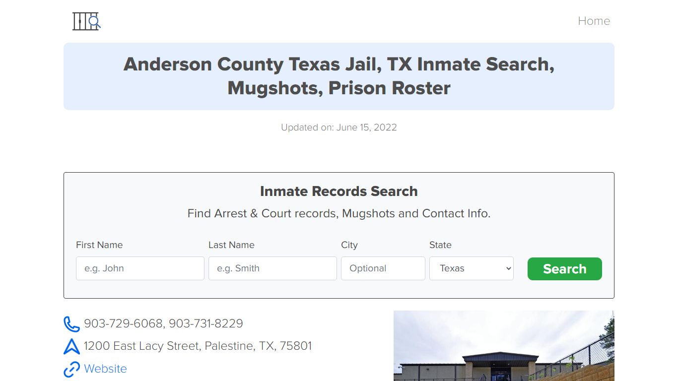 Anderson County Texas Jail, TX Inmate Search, Mugshots ...